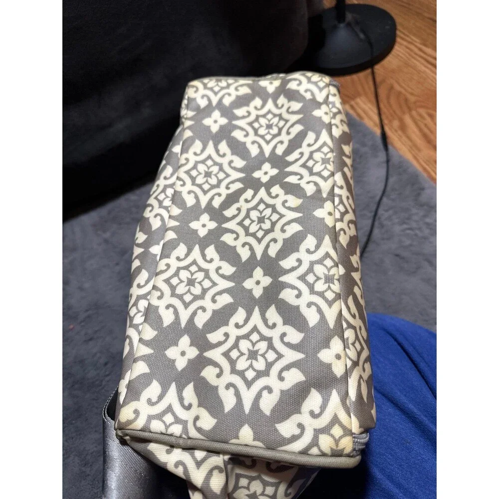 Petunia Pickle Bottom diaper bag gray and ivory backpack style